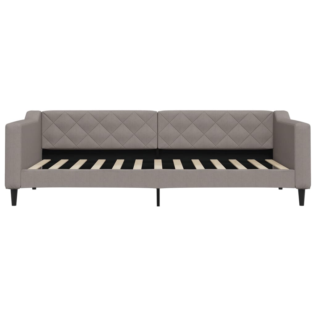 Slaapbank met onderschuifbed en lades 90x200 cm stof taupe is nu te koop bij PeponiXL, paradijselijk wonen!