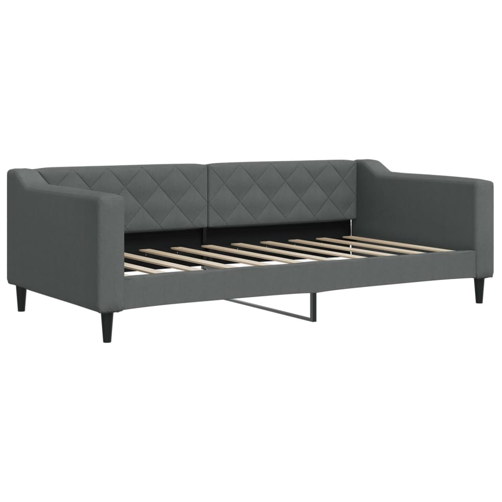 Slaapbank onderschuifbed en lades 90x190 cm stof donkergrijs is nu te koop bij PeponiXL, paradijselijk wonen!