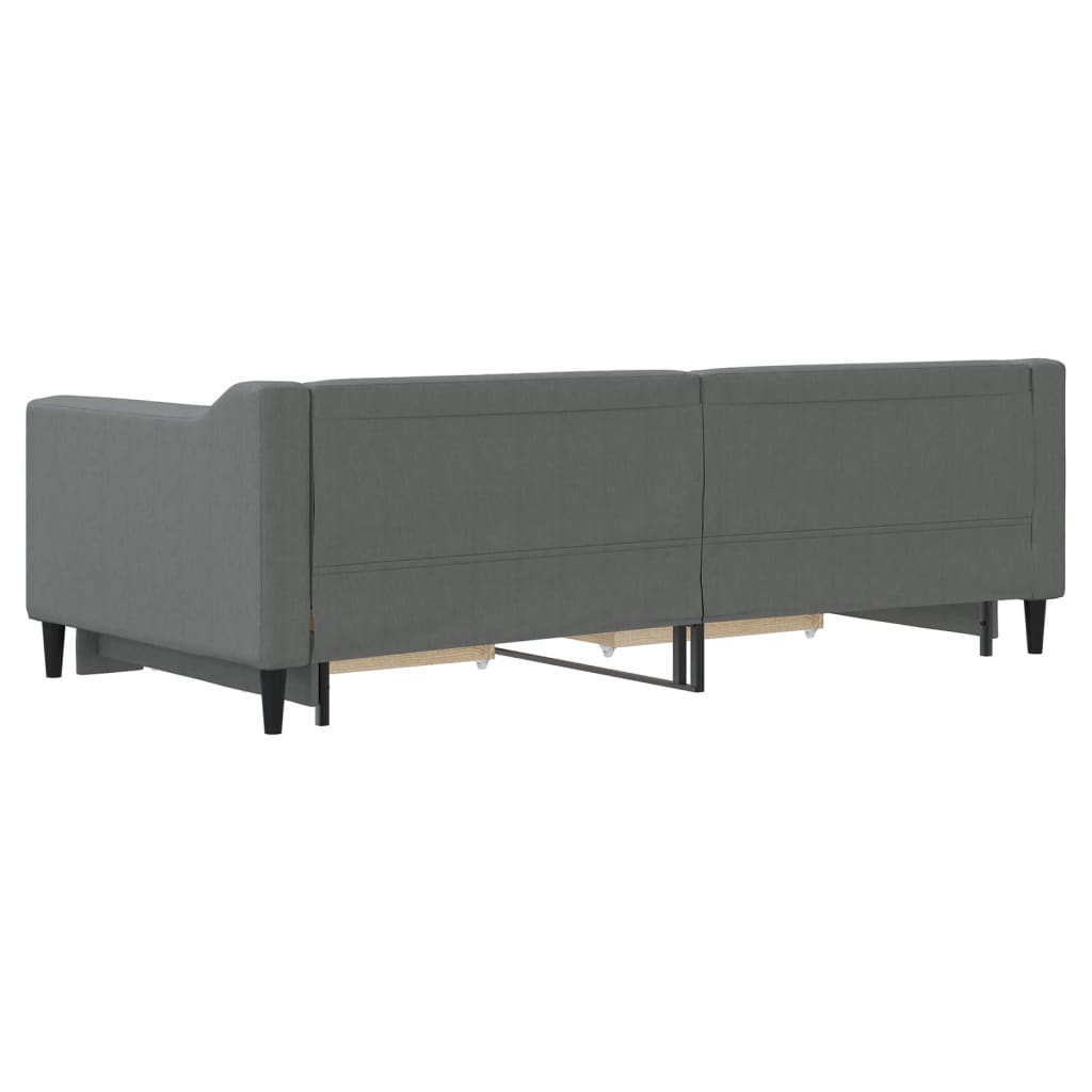 Slaapbank onderschuifbed en lades 90x190 cm stof donkergrijs is nu te koop bij PeponiXL, paradijselijk wonen!