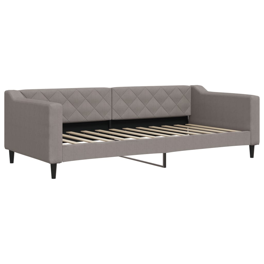 Slaapbank met onderschuifbed en lades 90x200 cm stof taupe is nu te koop bij PeponiXL, paradijselijk wonen!