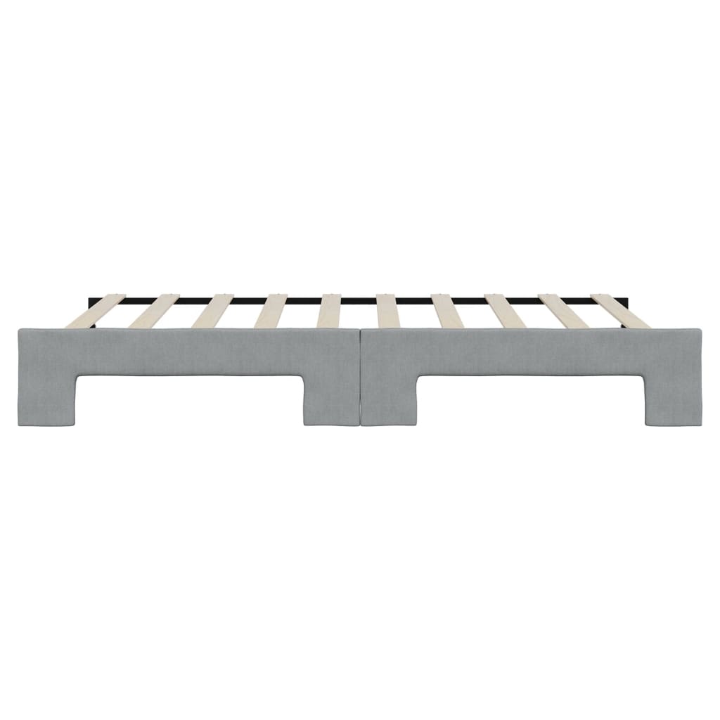 Slaapbank met onderschuifbed 100x190 cm stof lichtgrijs