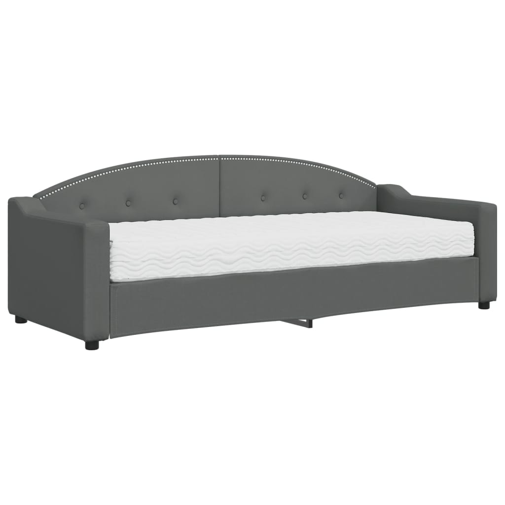 Slaapbank met matras 80x200 cm stof donkergrijs is nu te koop bij PeponiXL, paradijselijk wonen!