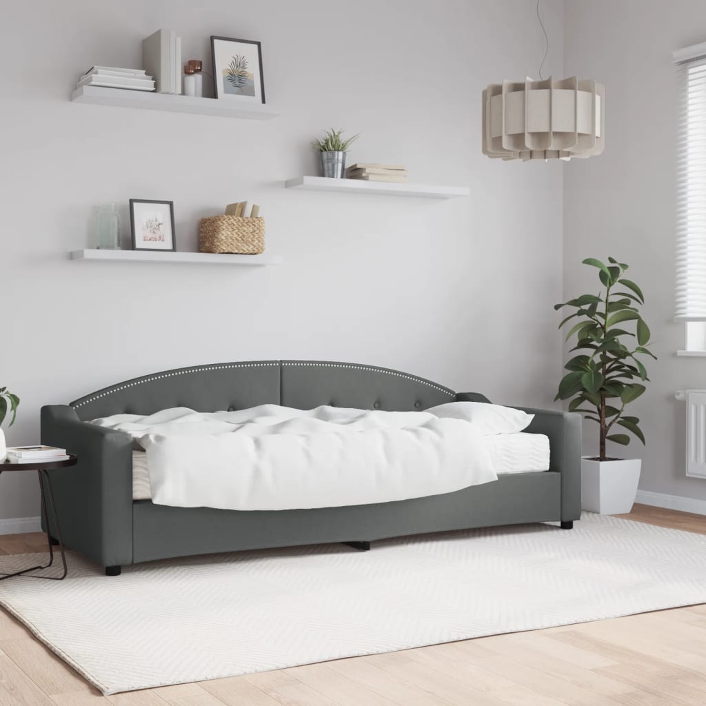 Slaapbank met matras 80x200 cm stof donkergrijs is nu te koop bij PeponiXL, paradijselijk wonen!