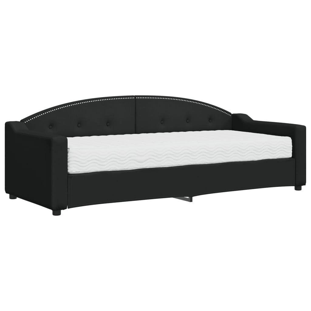 Slaapbank met matras 80x200 cm stof zwart is nu te koop bij PeponiXL, paradijselijk wonen!