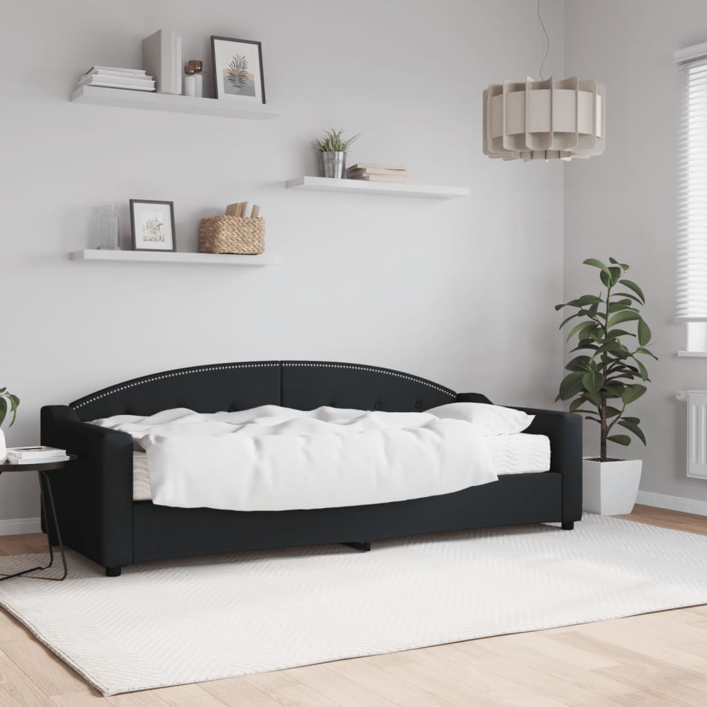 Slaapbank met matras 80x200 cm stof zwart is nu te koop bij PeponiXL, paradijselijk wonen!