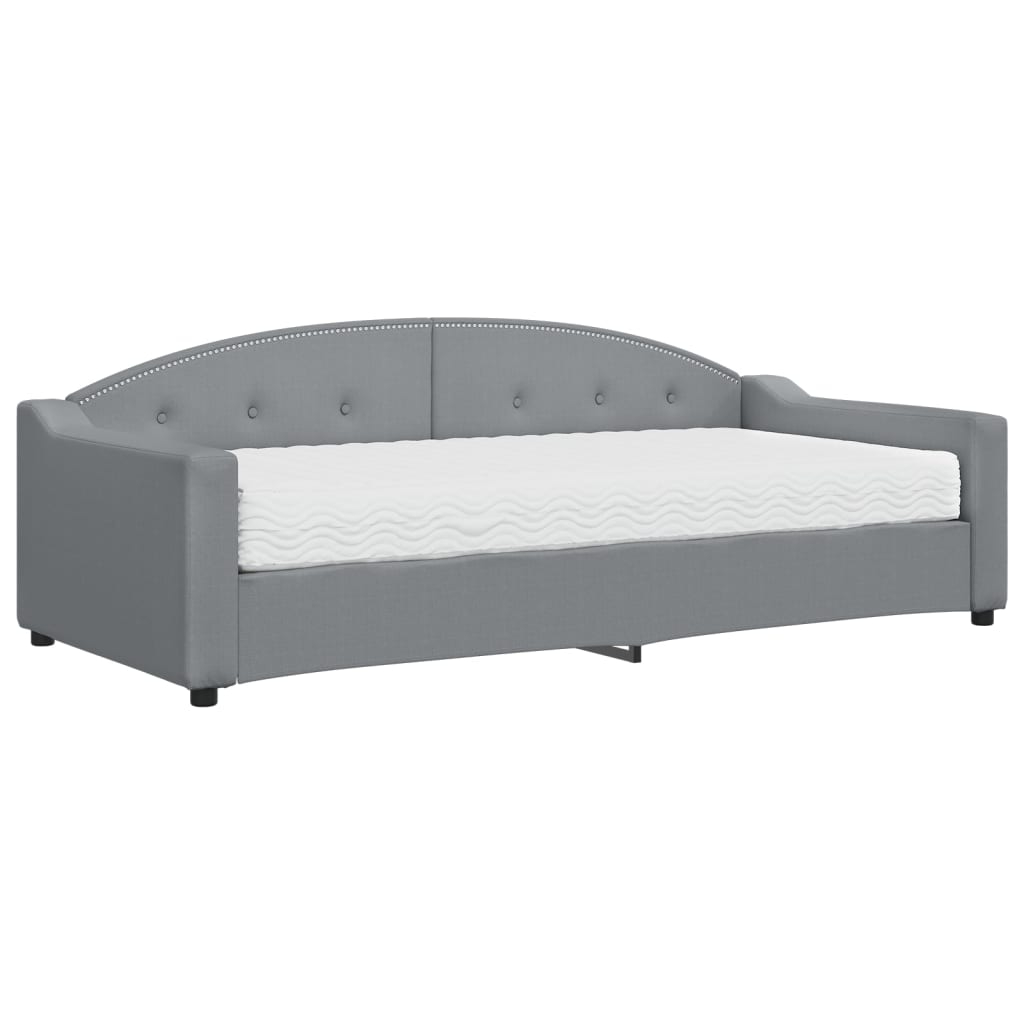Slaapbank met matras 90x200 cm stof lichtgrijs is nu te koop bij PeponiXL, paradijselijk wonen!