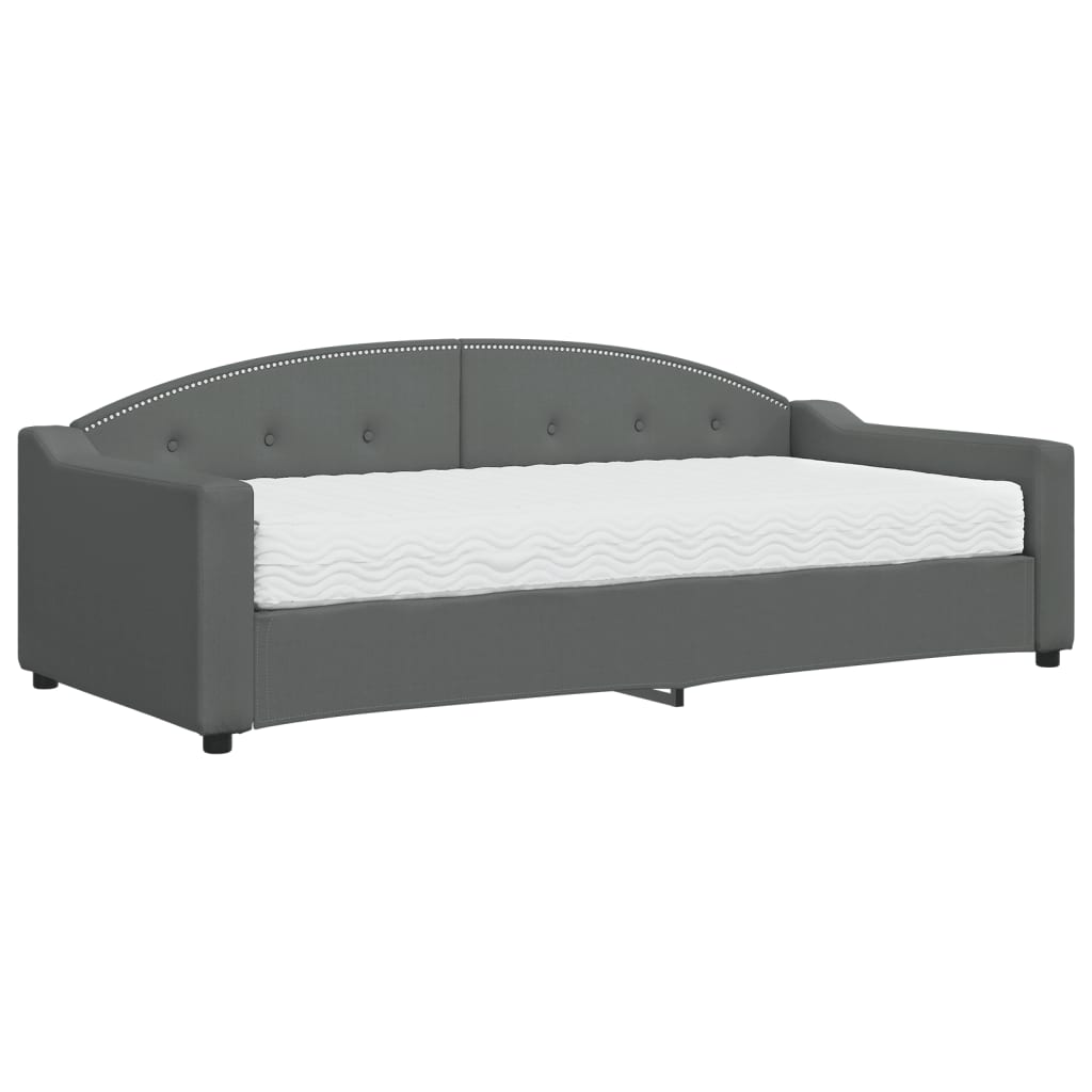 Slaapbank met matras 90x200 cm stof donkergrijs is nu te koop bij PeponiXL, paradijselijk wonen!