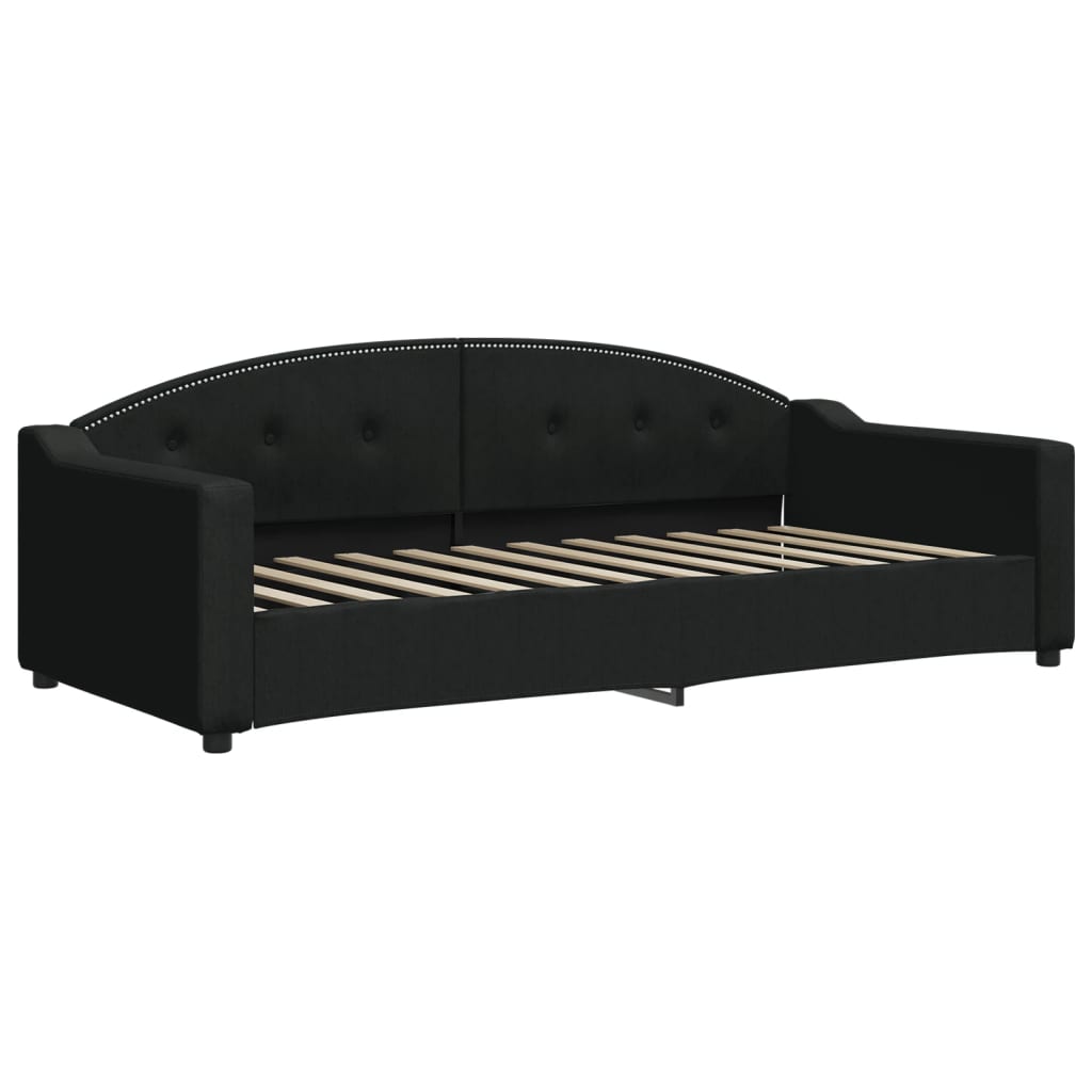 Slaapbank met matras 90x200 cm stof zwart is nu te koop bij PeponiXL, paradijselijk wonen!