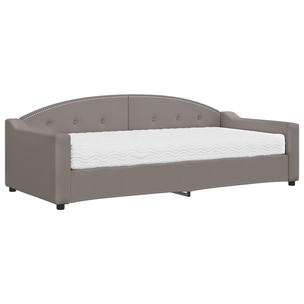 Slaapbank met matras 90x200 cm stof taupe is nu te koop bij PeponiXL, paradijselijk wonen!