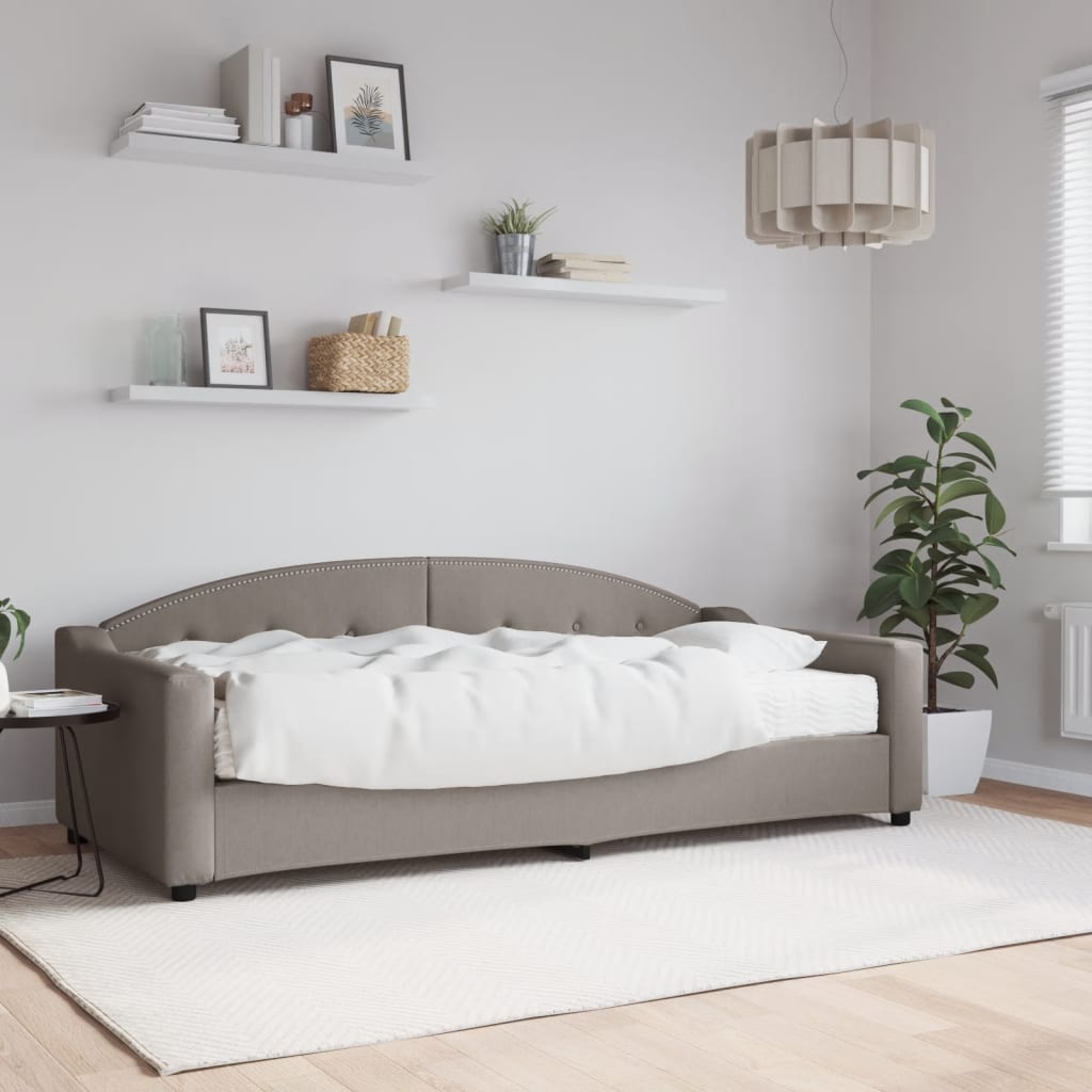 Slaapbank met matras 90x200 cm stof taupe is nu te koop bij PeponiXL, paradijselijk wonen!