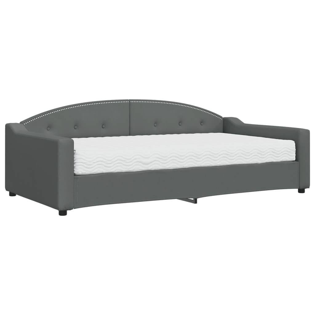 Slaapbank met matras 100x200 cm stof donkergrijs is nu te koop bij PeponiXL, paradijselijk wonen!
