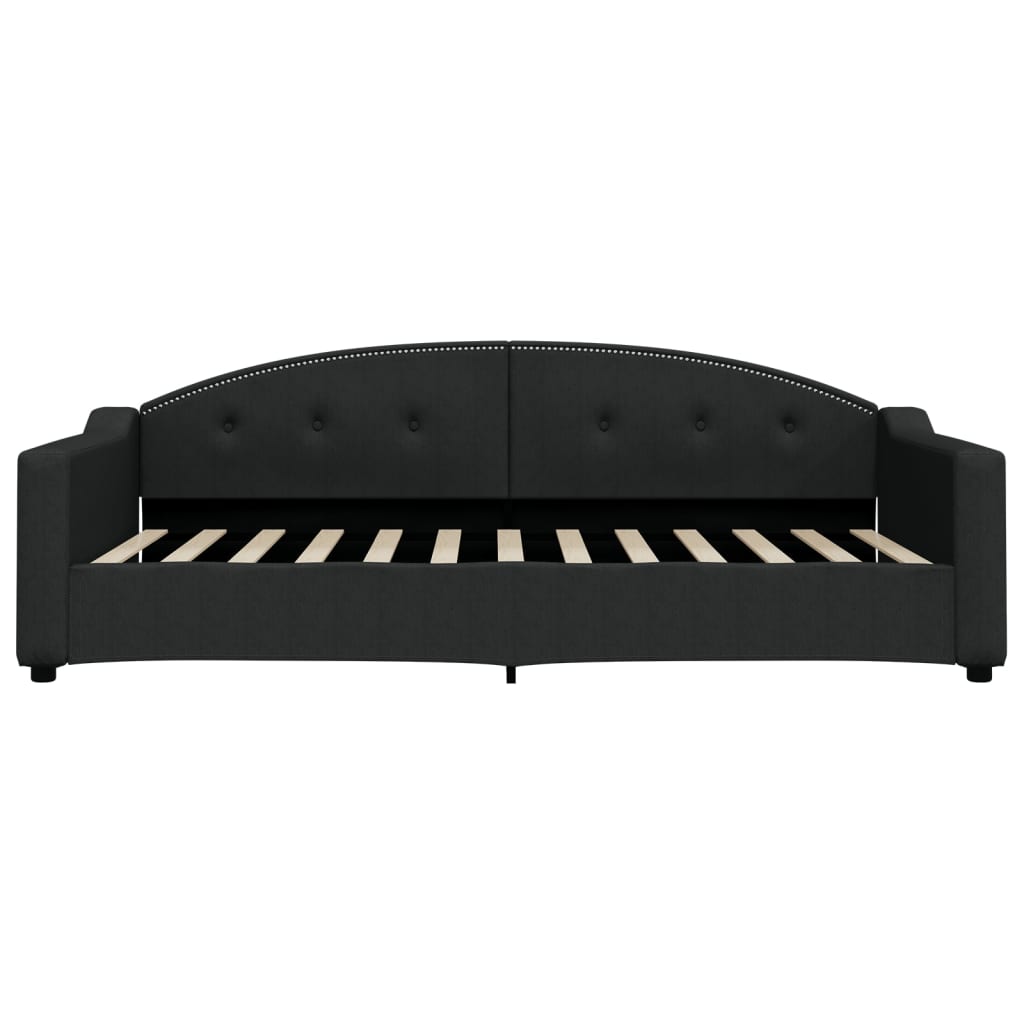 Slaapbank met matras 100x200 cm stof zwart is nu te koop bij PeponiXL, paradijselijk wonen!
