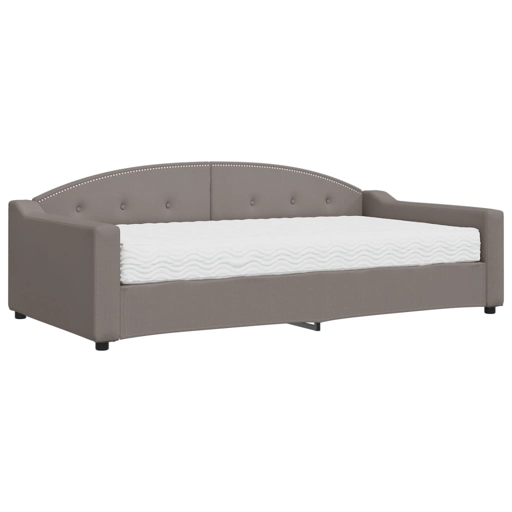 Slaapbank met matras 100x200 cm stof taupe is nu te koop bij PeponiXL, paradijselijk wonen!