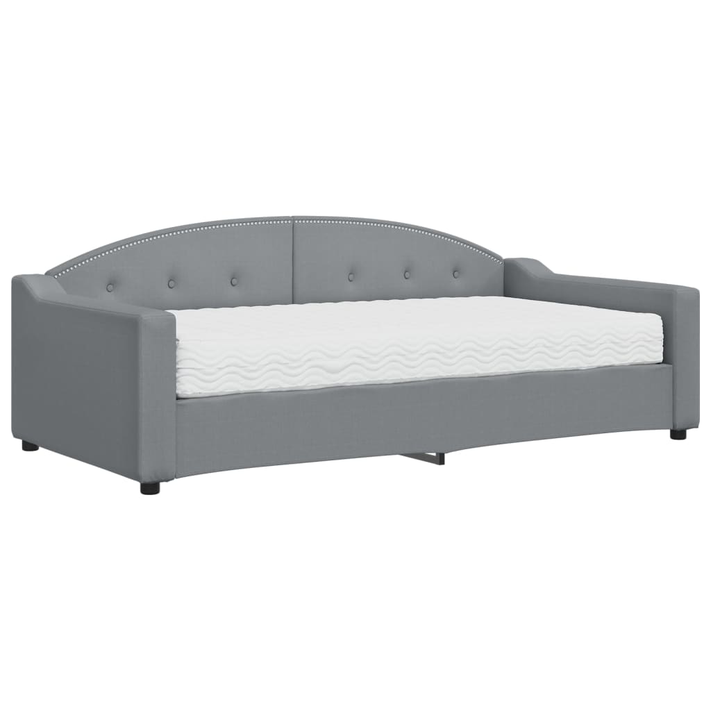 Slaapbank met matras 90x190 cm stof lichtgrijs is nu te koop bij PeponiXL, paradijselijk wonen!