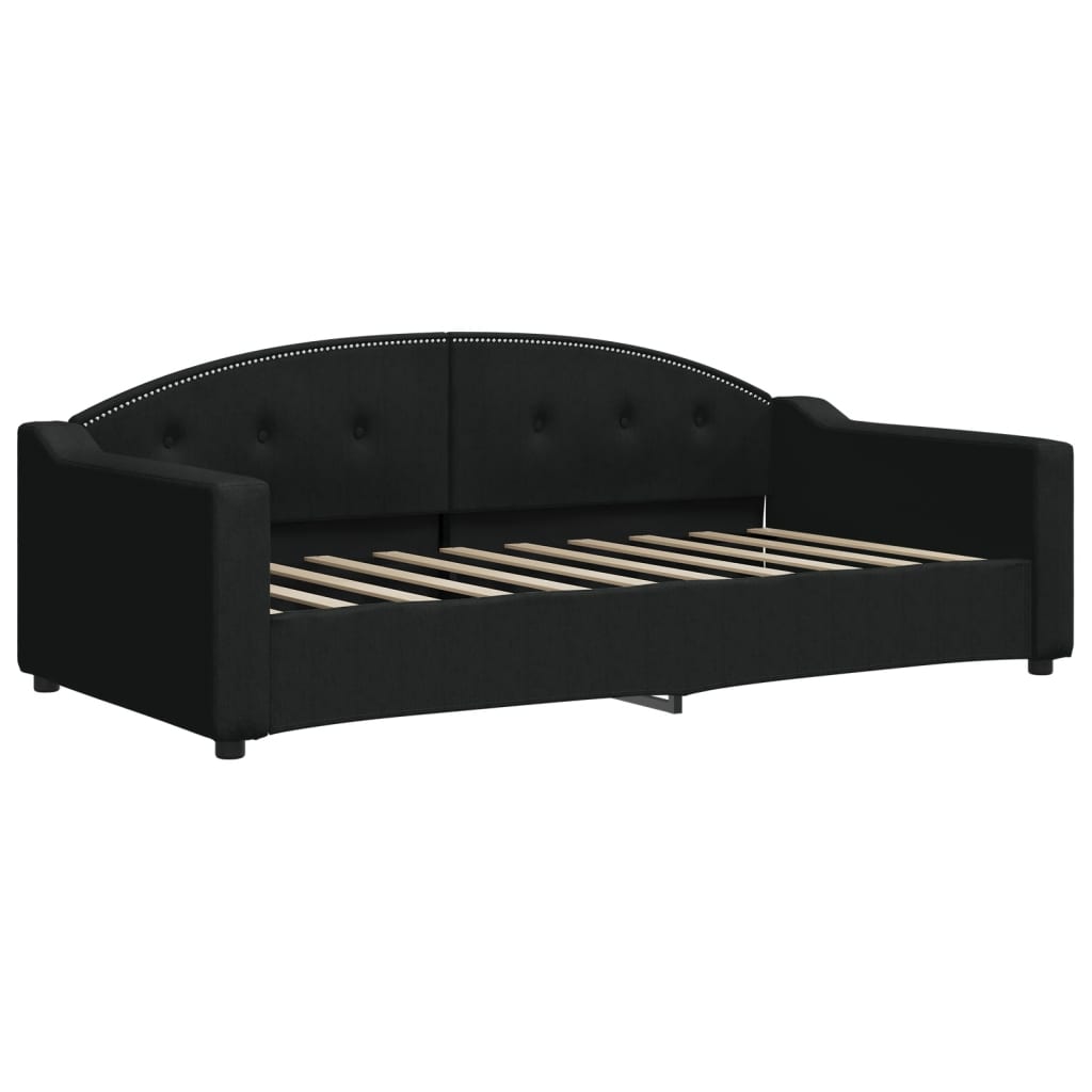 Slaapbank met matras 90x190 cm stof zwart is nu te koop bij PeponiXL, paradijselijk wonen!