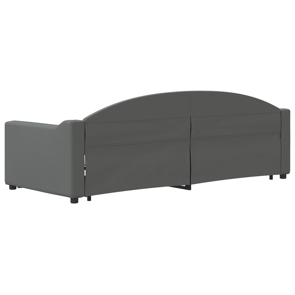Slaapbank met onderschuifbed 80x200 cm stof donkergrijs is nu te koop bij PeponiXL, paradijselijk wonen!
