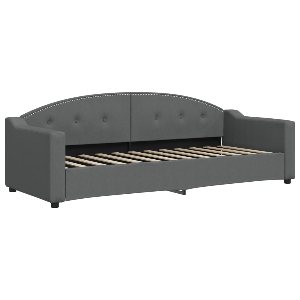 Slaapbank met onderschuifbed 80x200 cm stof donkergrijs is nu te koop bij PeponiXL, paradijselijk wonen!