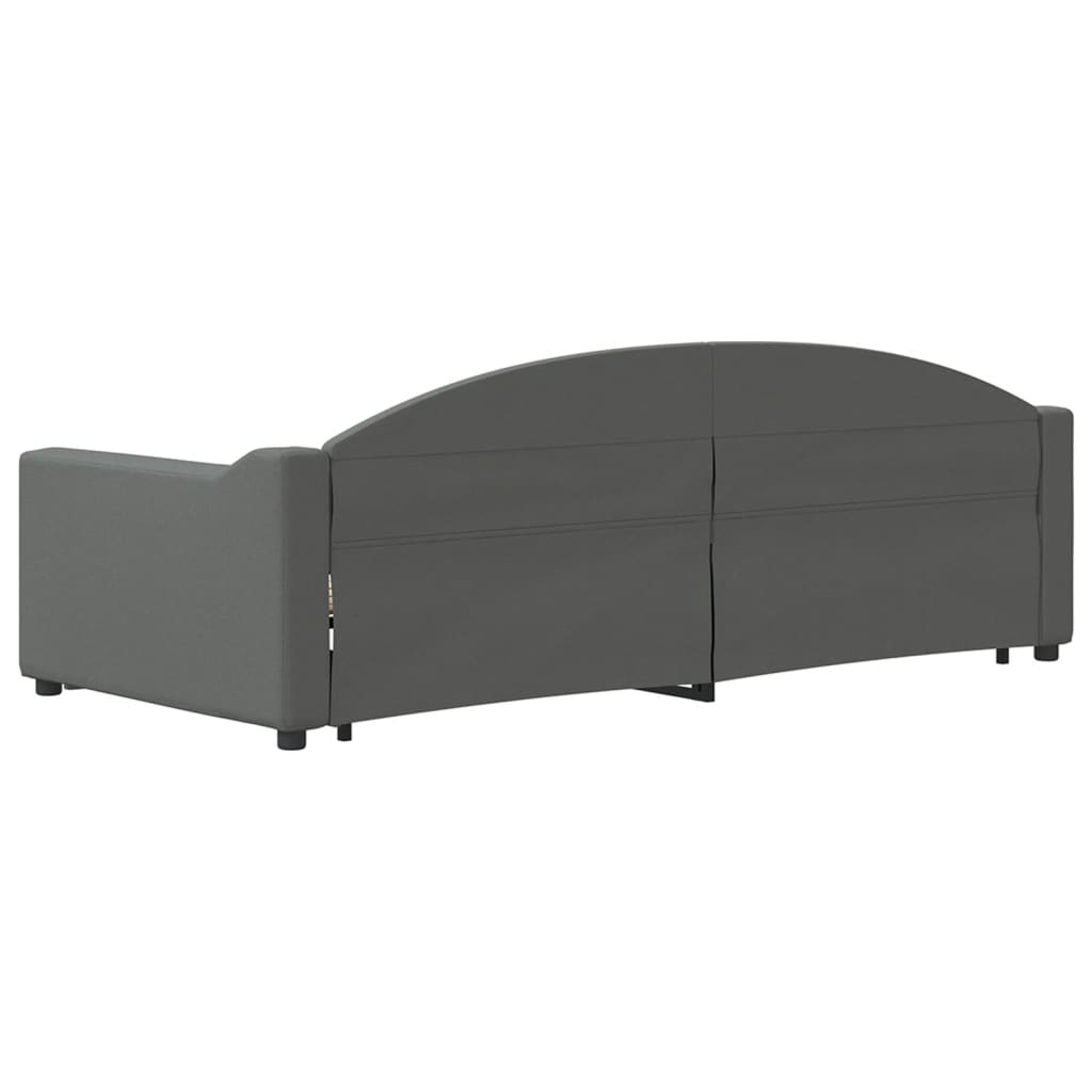 Slaapbank met onderschuifbed 90x200 cm stof donkergrijs is nu te koop bij PeponiXL, paradijselijk wonen!