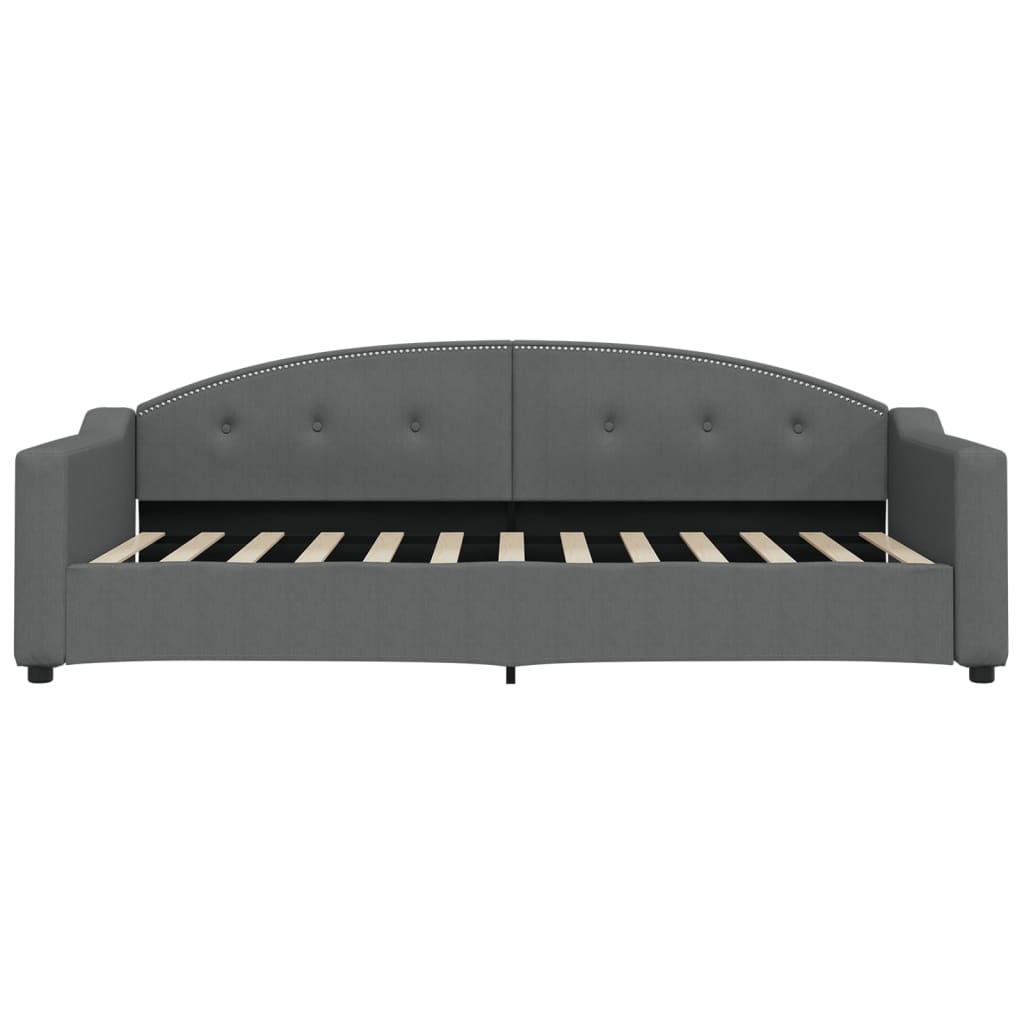 Slaapbank met onderschuifbed 90x200 cm stof donkergrijs is nu te koop bij PeponiXL, paradijselijk wonen!