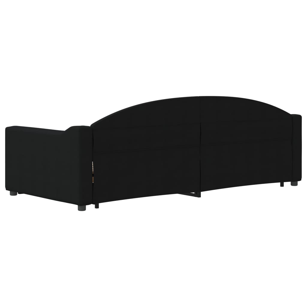 Slaapbank met onderschuifbed 90x200 cm stof zwart is nu te koop bij PeponiXL, paradijselijk wonen!