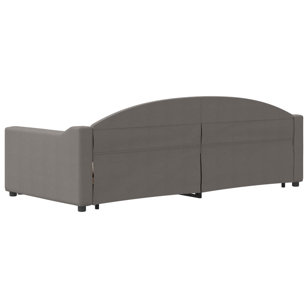 Slaapbank met onderschuifbed 90x200 cm stof taupe is nu te koop bij PeponiXL, paradijselijk wonen!