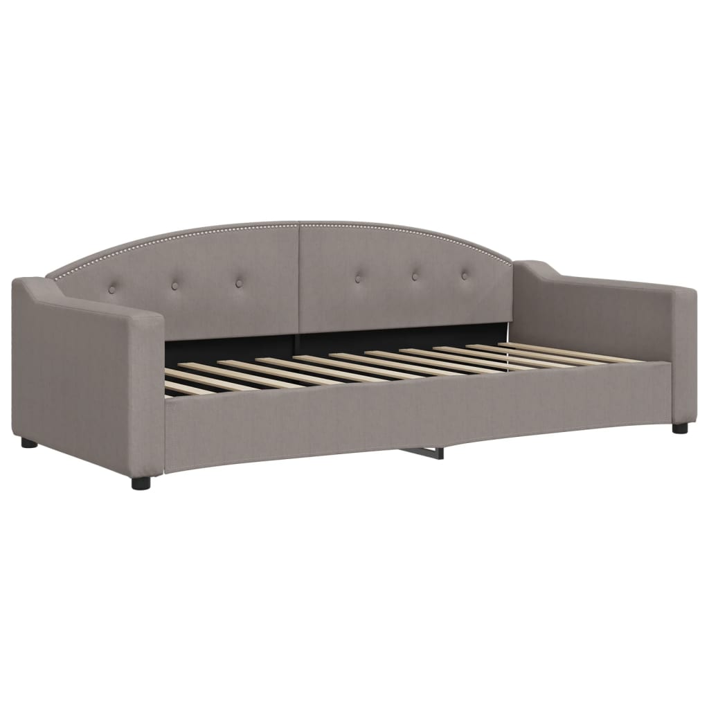 Slaapbank met onderschuifbed 90x200 cm stof taupe is nu te koop bij PeponiXL, paradijselijk wonen!