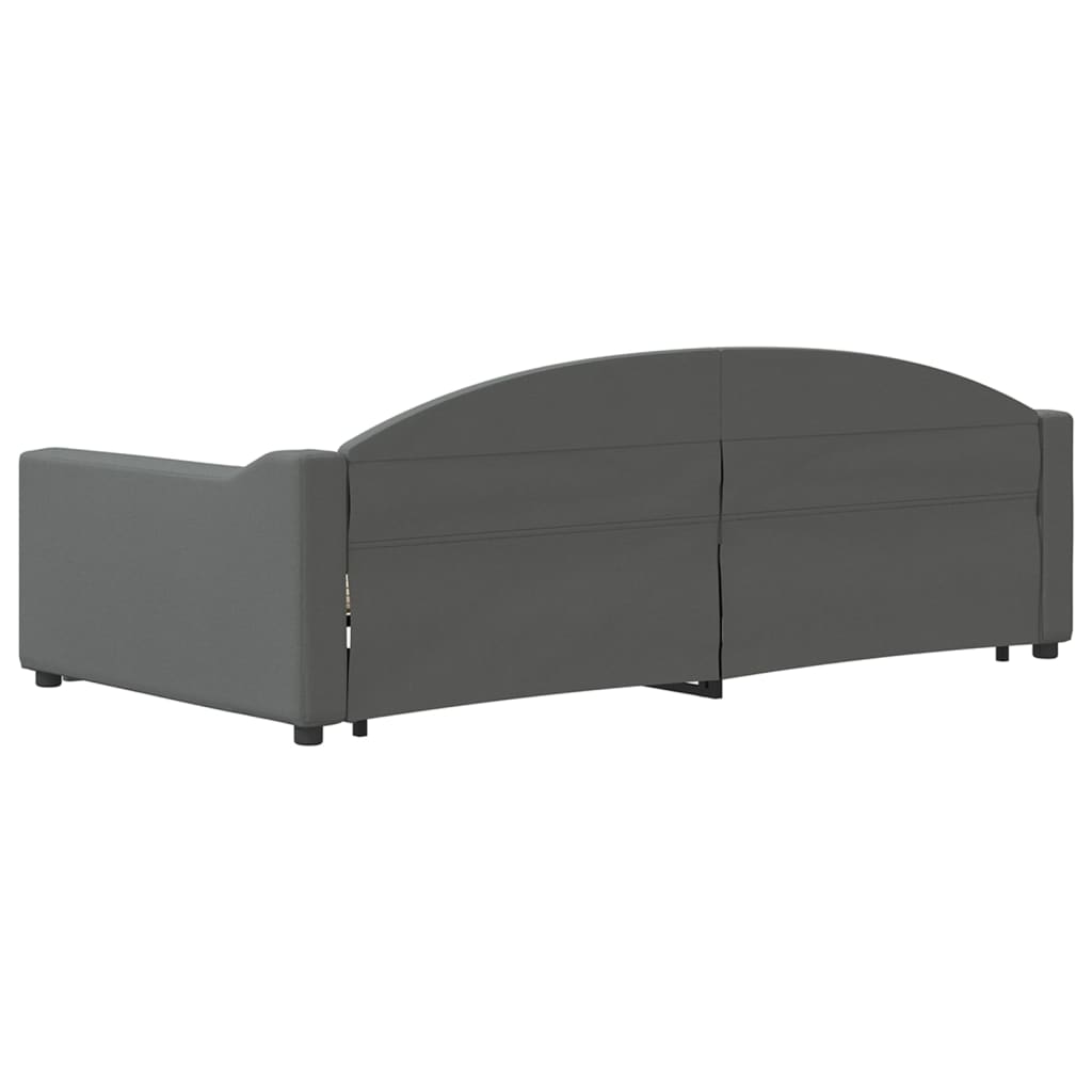 Slaapbank met onderschuifbed 100x200 cm stof donkergrijs is nu te koop bij PeponiXL, paradijselijk wonen!