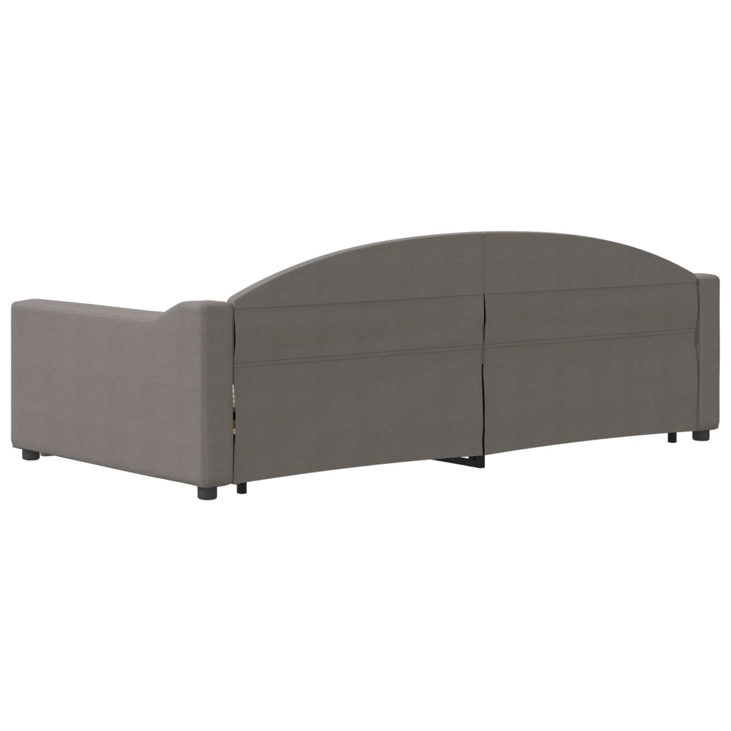 Slaapbank met onderschuifbed 100x200 cm stof taupe is nu te koop bij PeponiXL, paradijselijk wonen!