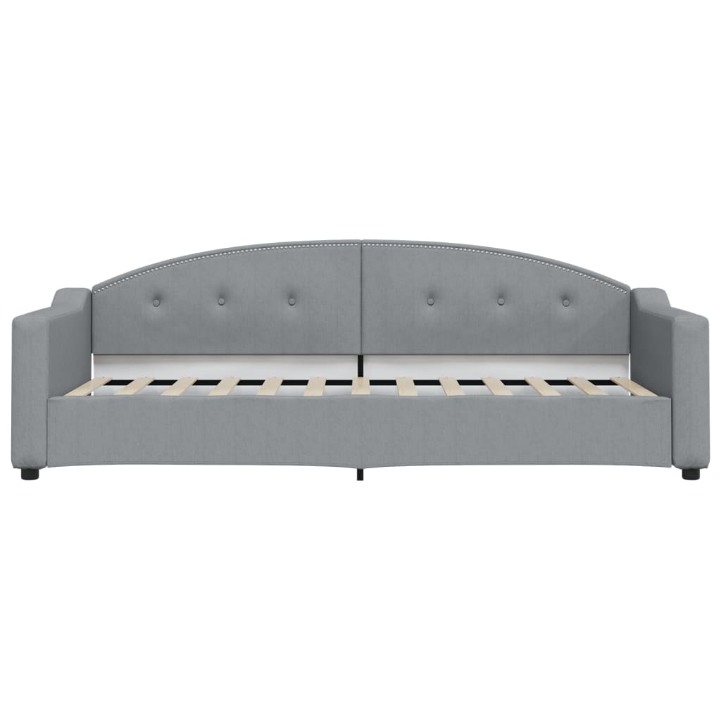 Slaapbank met onderschuifbed 90x190 cm stof lichtgrijs is nu te koop bij PeponiXL, paradijselijk wonen!