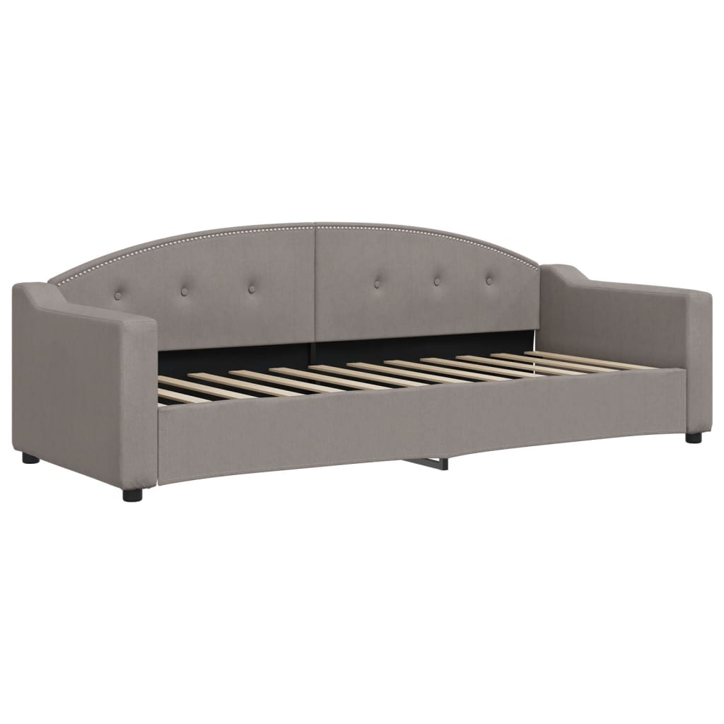 Slaapbank met onderschuifbed en matrassen 80x200 cm stof taupe is nu te koop bij PeponiXL, paradijselijk wonen!