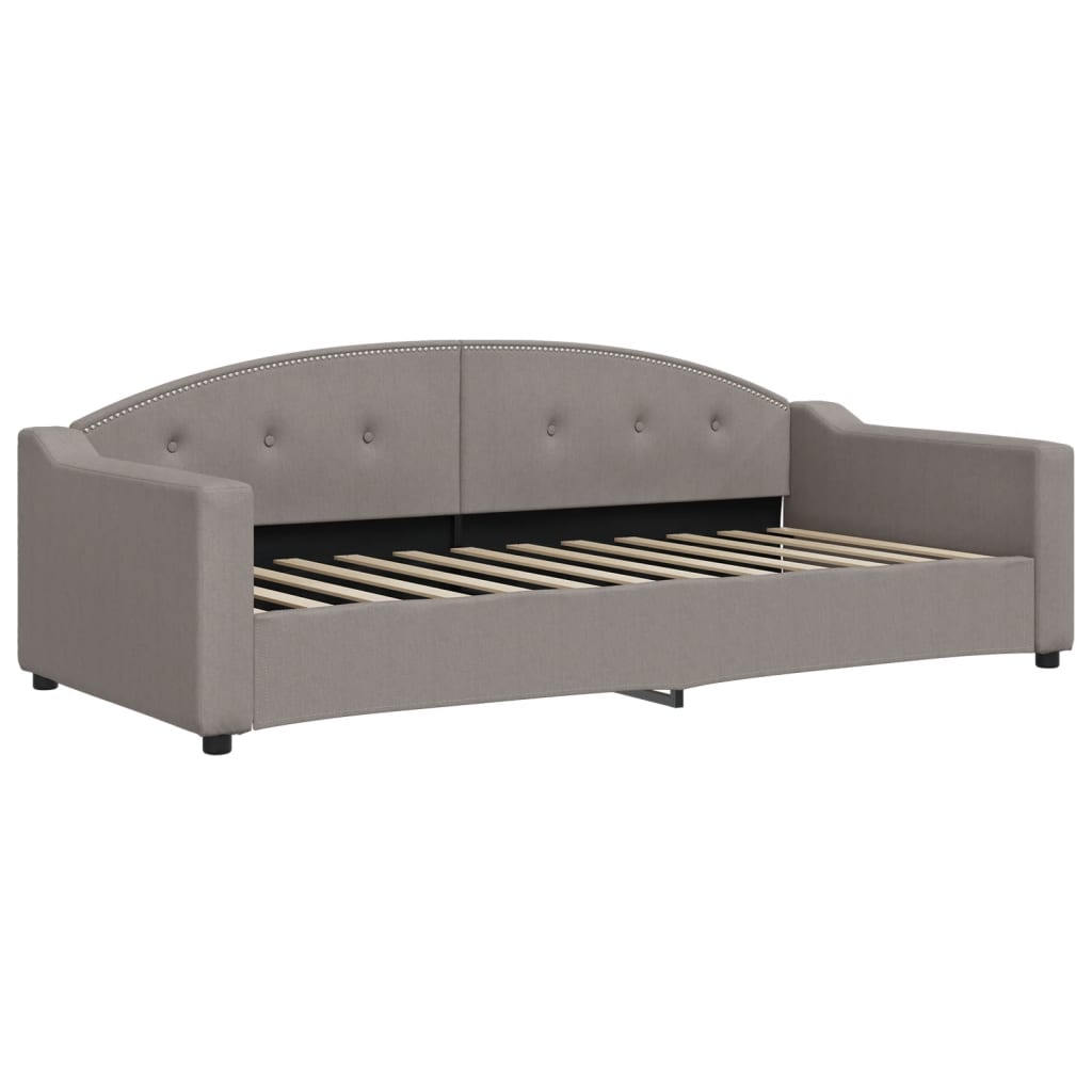 Slaapbank met onderschuifbed en matrassen 90x200 cm stof taupe is nu te koop bij PeponiXL, paradijselijk wonen!