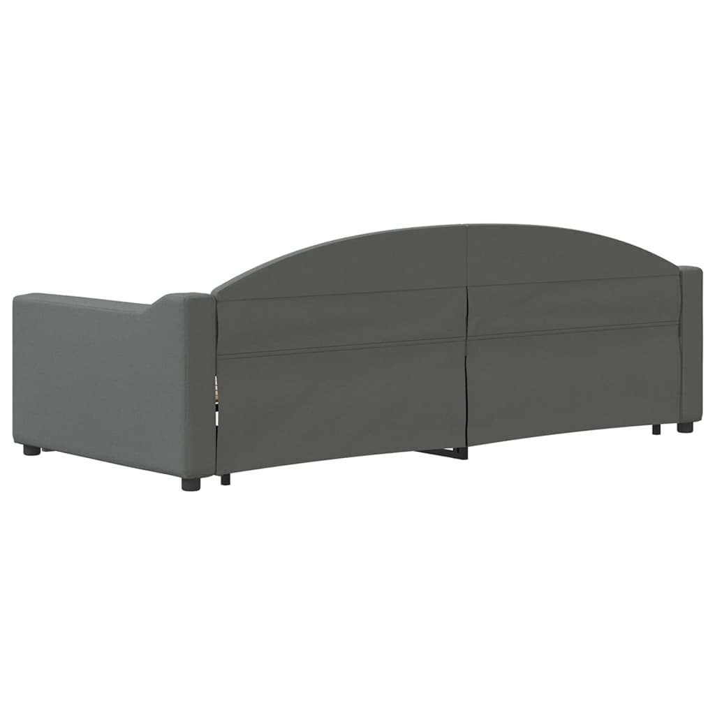 Slaapbank onderschuifbed en lades 90x200 cm stof donkergrijs is nu te koop bij PeponiXL, paradijselijk wonen!