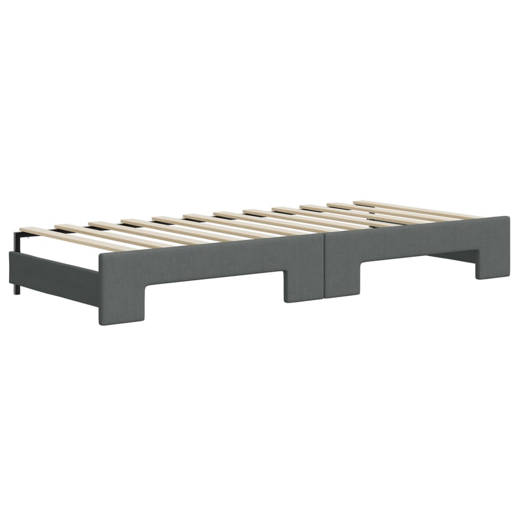 Slaapbank onderschuifbed en lades 90x200 cm stof donkergrijs is nu te koop bij PeponiXL, paradijselijk wonen!