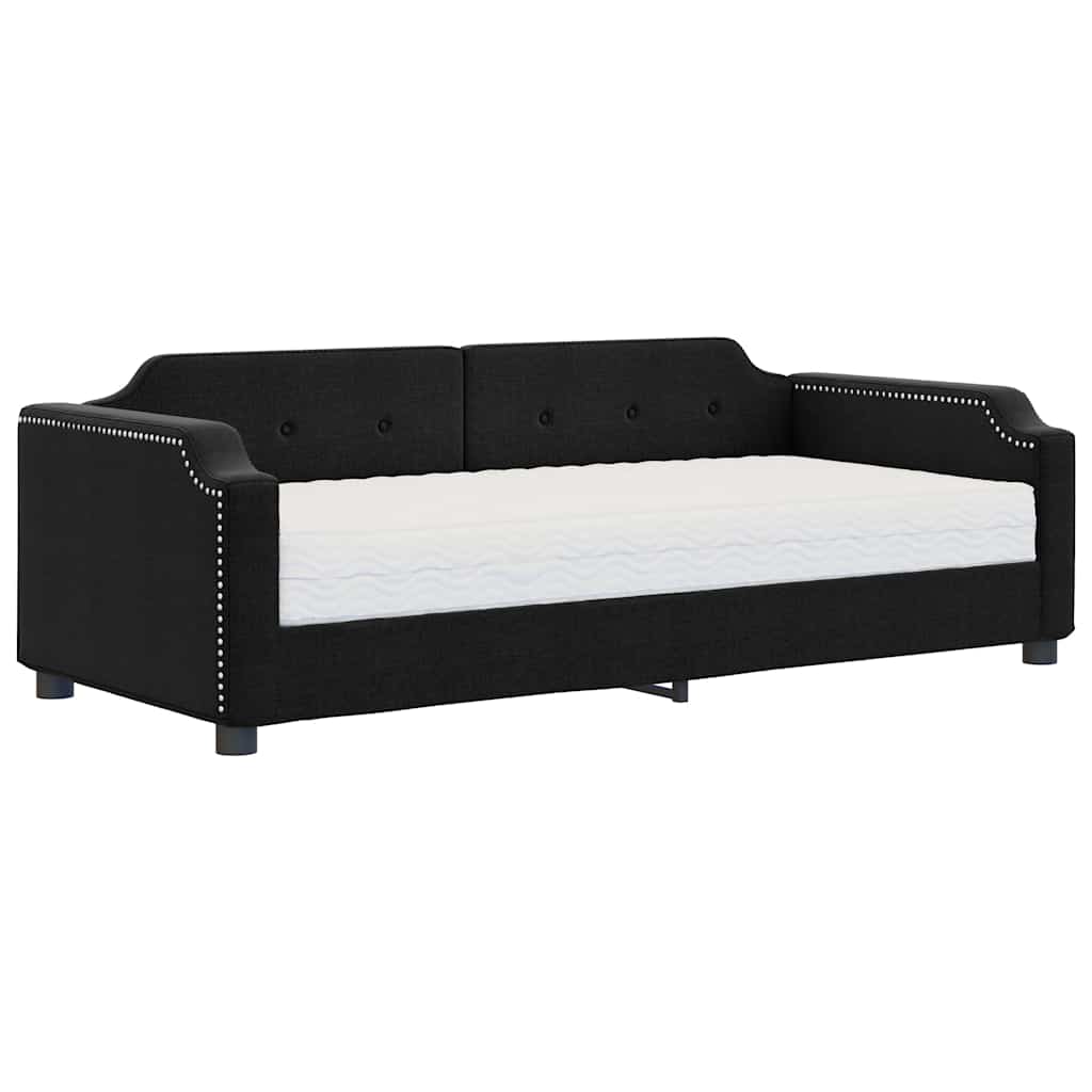 Slaapbank met matras 80x200 cm stof zwart is nu te koop bij PeponiXL, paradijselijk wonen!