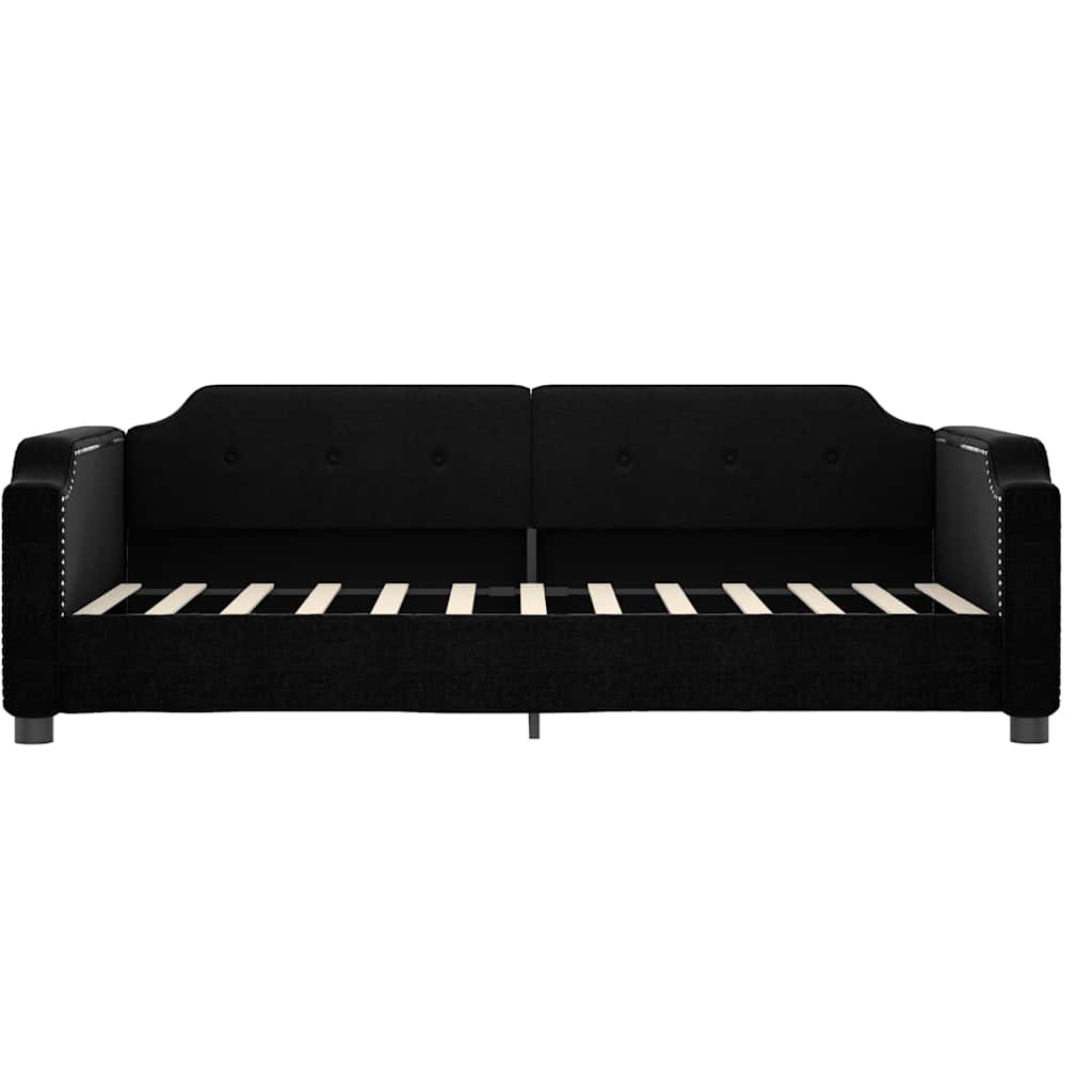 Slaapbank met matras 80x200 cm stof zwart is nu te koop bij PeponiXL, paradijselijk wonen!