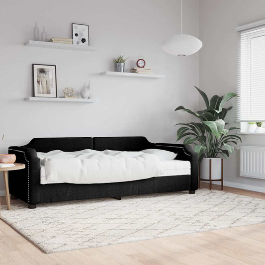 Slaapbank met matras 80x200 cm stof zwart is nu te koop bij PeponiXL, paradijselijk wonen!