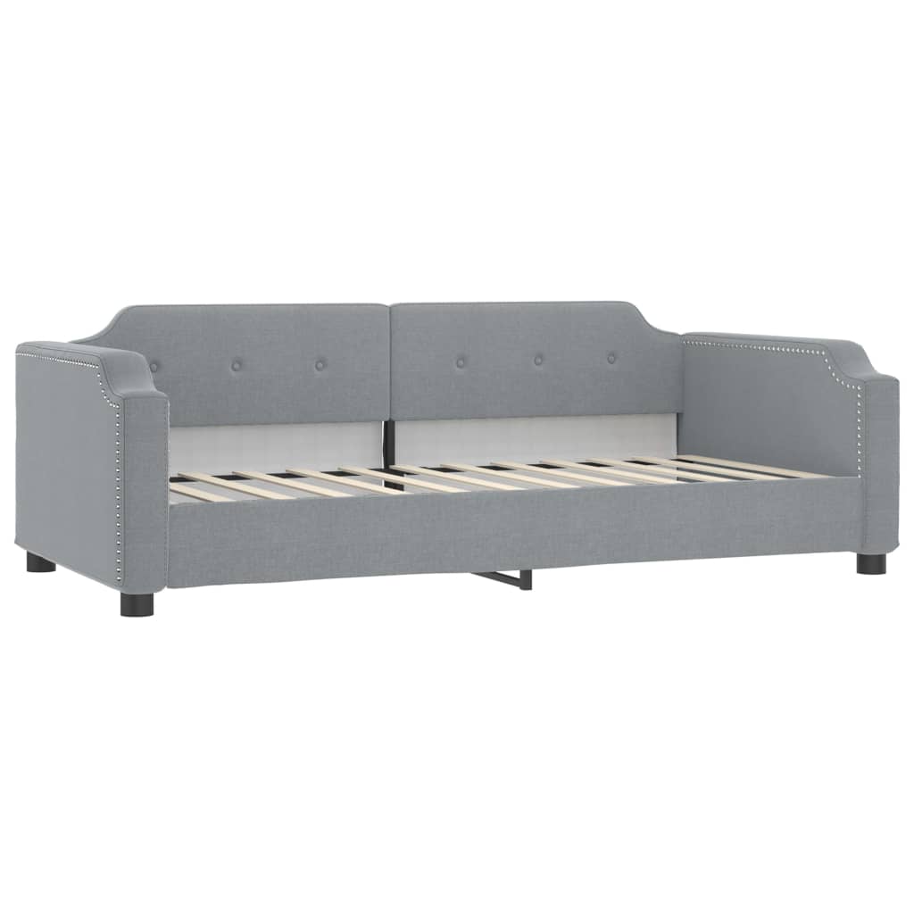 Slaapbank met matras 90x200 cm stof lichtgrijs is nu te koop bij PeponiXL, paradijselijk wonen!