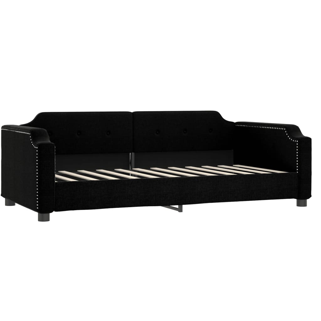 Slaapbank met matras 90x200 cm stof zwart is nu te koop bij PeponiXL, paradijselijk wonen!