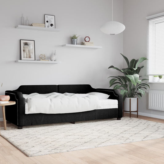 Slaapbank met matras 90x200 cm stof zwart is nu te koop bij PeponiXL, paradijselijk wonen!
