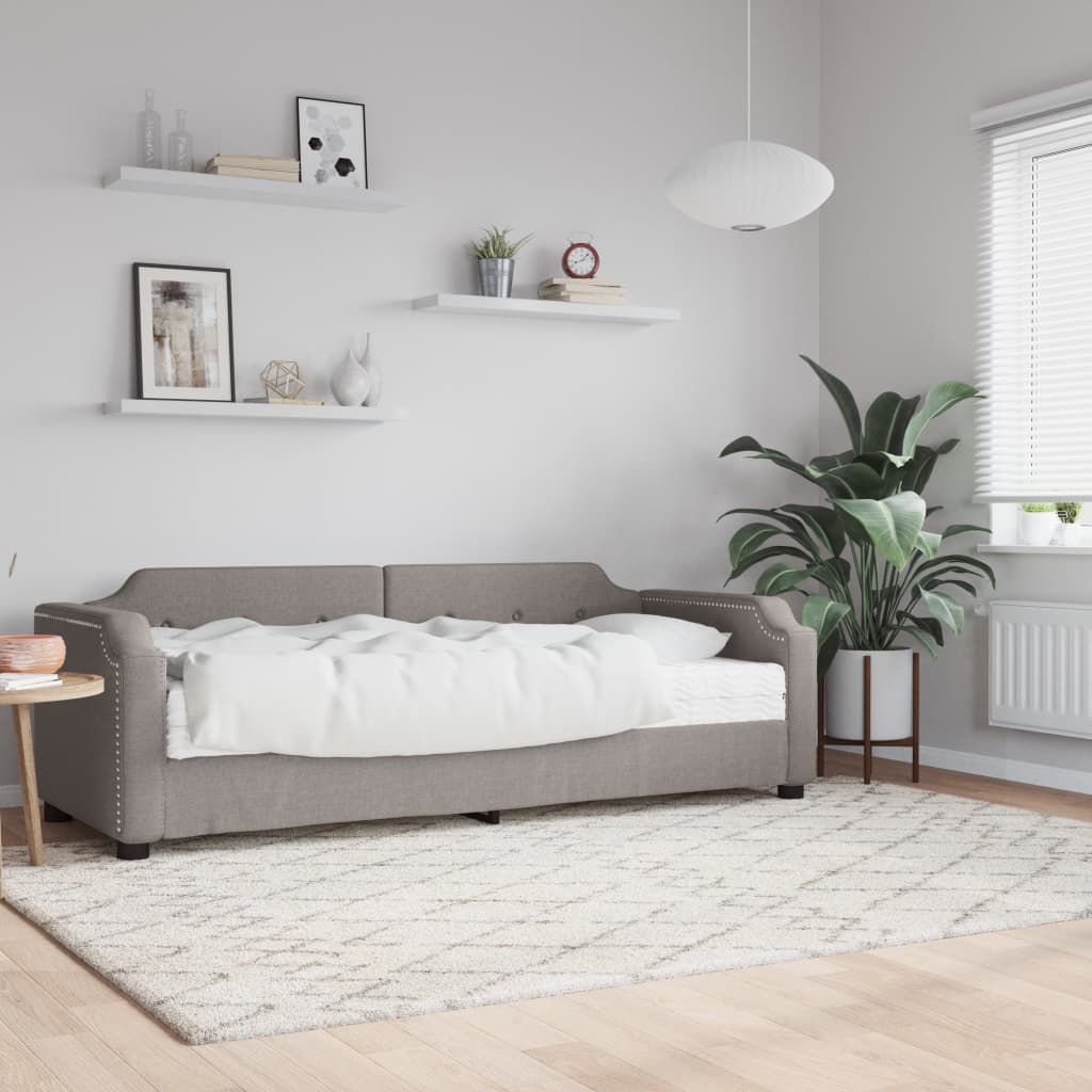 Slaapbank met matras 90x200 cm stof taupe is nu te koop bij PeponiXL, paradijselijk wonen!