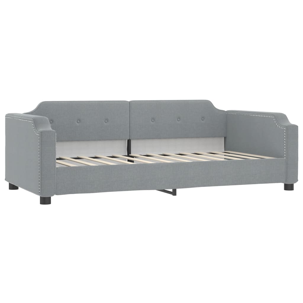 Slaapbank met matras 100x200 cm stof lichtgrijs is nu te koop bij PeponiXL, paradijselijk wonen!
