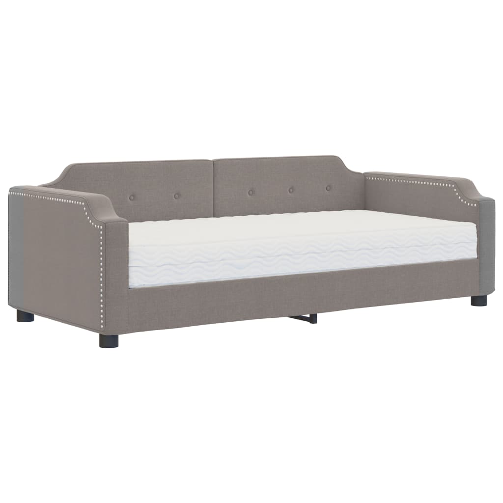 Slaapbank met matras 100x200 cm stof taupe is nu te koop bij PeponiXL, paradijselijk wonen!