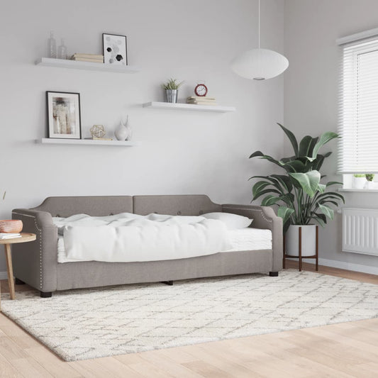 Slaapbank met matras 100x200 cm stof taupe is nu te koop bij PeponiXL, paradijselijk wonen!