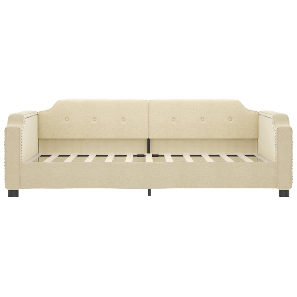 Slaapbank met matras 100x200 cm stof crèmekleurig is nu te koop bij PeponiXL, paradijselijk wonen!