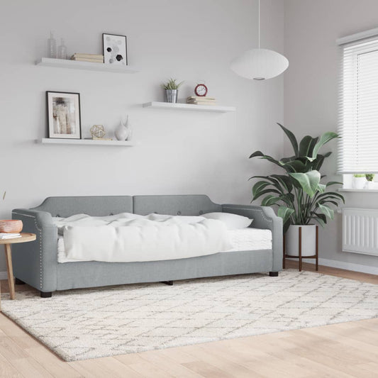 Slaapbank met matras 90x190 cm stof lichtgrijs is nu te koop bij PeponiXL, paradijselijk wonen!