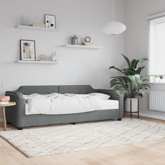 Slaapbank met matras 90x190 cm stof donkergrijs is nu te koop bij PeponiXL, paradijselijk wonen!