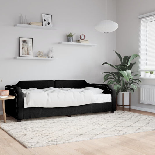 Slaapbank met matras 90x190 cm stof zwart is nu te koop bij PeponiXL, paradijselijk wonen!