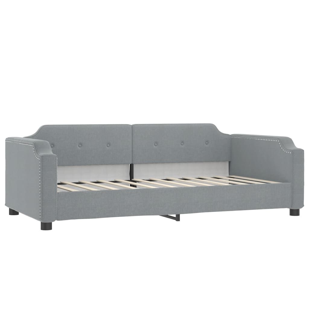Slaapbank met onderschuifbed 80x200 cm stof lichtgrijs is nu te koop bij PeponiXL, paradijselijk wonen!