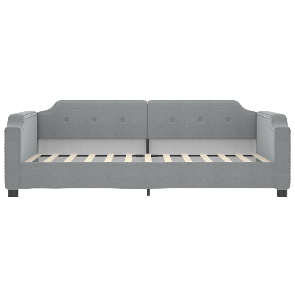 Slaapbank met onderschuifbed 80x200 cm stof lichtgrijs is nu te koop bij PeponiXL, paradijselijk wonen!