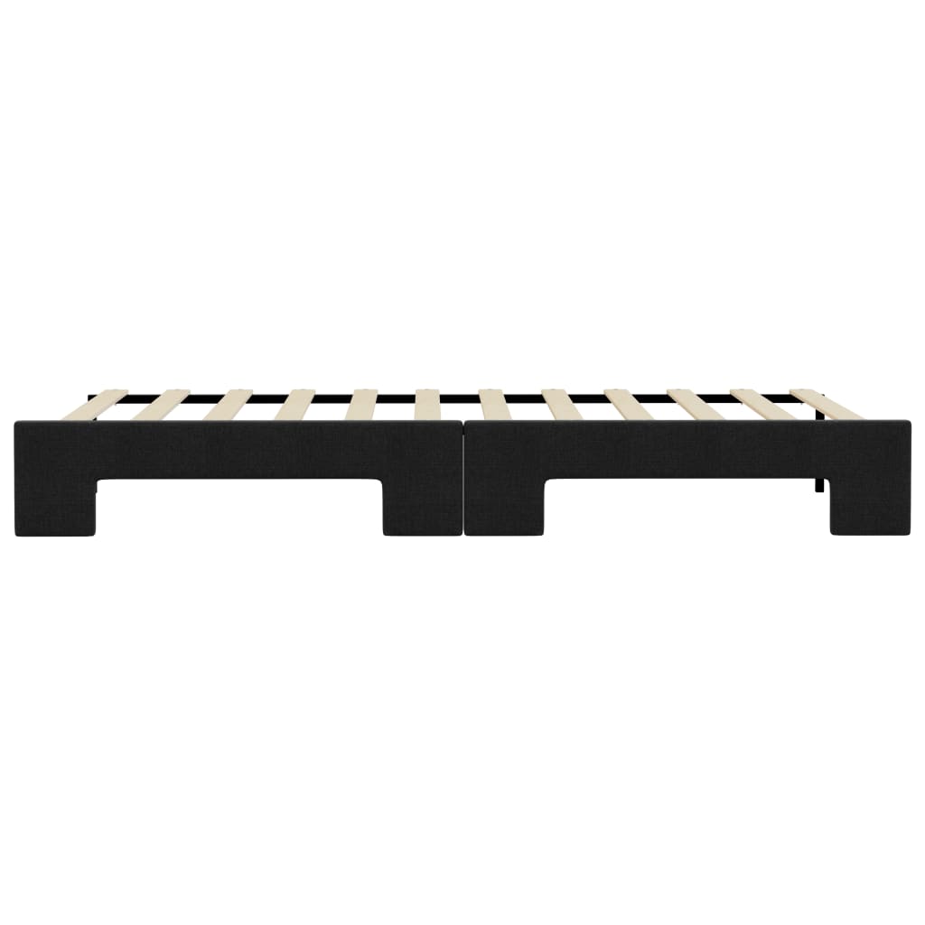 Slaapbank met onderschuifbed 80x200 cm stof zwart is nu te koop bij PeponiXL, paradijselijk wonen!